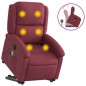 vidaXL Sillón reclinable de masaje elevable tela rojo tinto vidaXL Sillón reclinable de masaje elevable tela rojo tinto