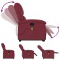 vidaXL Sillón reclinable de masaje elevable tela rojo tinto vidaXL Sillón reclinable de masaje elevable tela rojo tinto