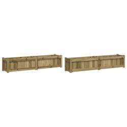 vidaXL Jardineras de exterior 2 unidades madera impregnada de pino