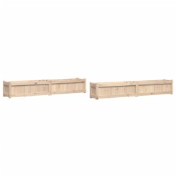 vidaXL Jardineras de exterior 2 unidades madera maciza de pino