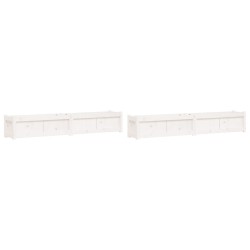 vidaXL Jardineras de exterior 2 unidades madera maciza de pino blanco