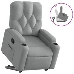 vidaXL Sillón reclinable elevable de tela gris claro