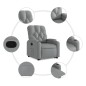 vidaXL Sillón reclinable elevable de tela gris claro vidaXL Sillón reclinable elevable de tela gris claro