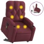 vidaXL Sillón reclinable de masaje elevable tela rojo tinto vidaXL Sillón reclinable de masaje elevable tela rojo tinto