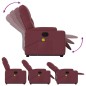 vidaXL Sillón reclinable de masaje elevable tela rojo tinto vidaXL Sillón reclinable de masaje elevable tela rojo tinto