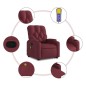 vidaXL Sillón reclinable de masaje elevable tela rojo tinto vidaXL Sillón reclinable de masaje elevable tela rojo tinto