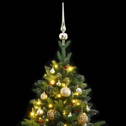 vidaXL Árbol de Navidad artificial con bisagras 150 LED y bolas 150 cm