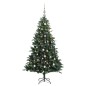 vidaXL Árbol de Navidad artificial con bisagras 150 LED y bolas 150 cm