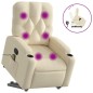 vidaXL Silla de masaje reclinable de pie de tela color crema vidaXL Silla de masaje reclinable de pie de tela color crema