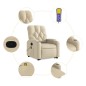 vidaXL Silla de masaje reclinable de pie de tela color crema vidaXL Silla de masaje reclinable de pie de tela color crema