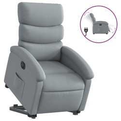 vidaXL Sillón eléctrico reclinable elevable de tela gris claro
