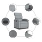 vidaXL Sillón eléctrico reclinable elevable de tela gris claro vidaXL Sillón eléctrico reclinable elevable de tela gris claro