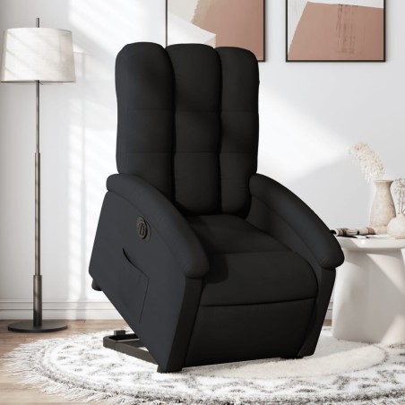 vidaXL Sillón eléctrico reclinable elevable de tela negro