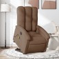 vidaXL Sillón de masaje eléctrico reclinable elevable tela marrón