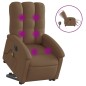 vidaXL Sillón de masaje eléctrico reclinable elevable tela marrón