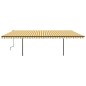 vidaXL Toldo automático LED sensor de viento amarillo y blanco 6x3,5 m vidaXL Toldo automático LED sensor de viento amarillo y blanco 6x3,5 m