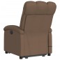 vidaXL Sillón de masaje eléctrico reclinable elevable tela marrón