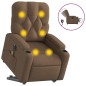 vidaXL Sillón de masaje eléctrico reclinable elevable tela marrón vidaXL Sillón de masaje eléctrico reclinable elevable tela marrón