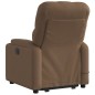 vidaXL Sillón de masaje eléctrico reclinable elevable tela marrón vidaXL Sillón de masaje eléctrico reclinable elevable tela marrón