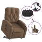 vidaXL Sillón de masaje eléctrico reclinable elevable tela marrón vidaXL Sillón de masaje eléctrico reclinable elevable tela marrón