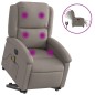 vidaXL Sillón de masaje eléctrico reclinable elevable tela taupé vidaXL Sillón de masaje eléctrico reclinable elevable tela taupé
