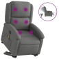 vidaXL Sillón de masaje eléctrico reclinable elevable tela gris oscuro vidaXL Sillón de masaje eléctrico reclinable elevable tela gris oscuro