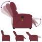 vidaXL Sillón de masaje elevable eléctrico tela rojo tinto