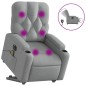 vidaXL Sillón de masaje eléctrico reclinable elevable tela gris claro vidaXL Sillón de masaje eléctrico reclinable elevable tela gris claro