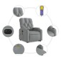 vidaXL Sillón de masaje eléctrico reclinable elevable tela gris claro vidaXL Sillón de masaje eléctrico reclinable elevable tela gris claro