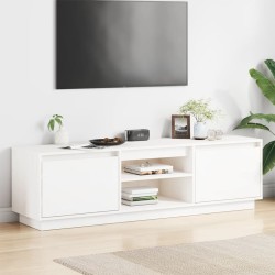 vidaXL Mueble de TV madera maciza de pino blanco 140x35x40 cm