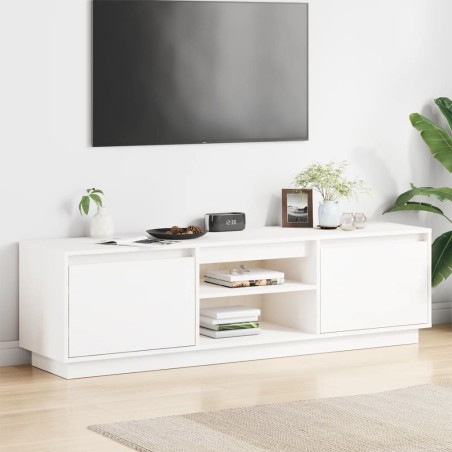 vidaXL Mueble de TV madera maciza de pino blanco 140x35x40 cm