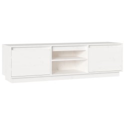 vidaXL Mueble de TV madera maciza de pino blanco 140x35x40 cm