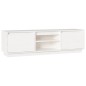 vidaXL Mueble de TV madera maciza de pino blanco 140x35x40 cm