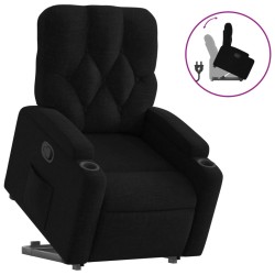vidaXL Sillón reclinable elevable tela negro