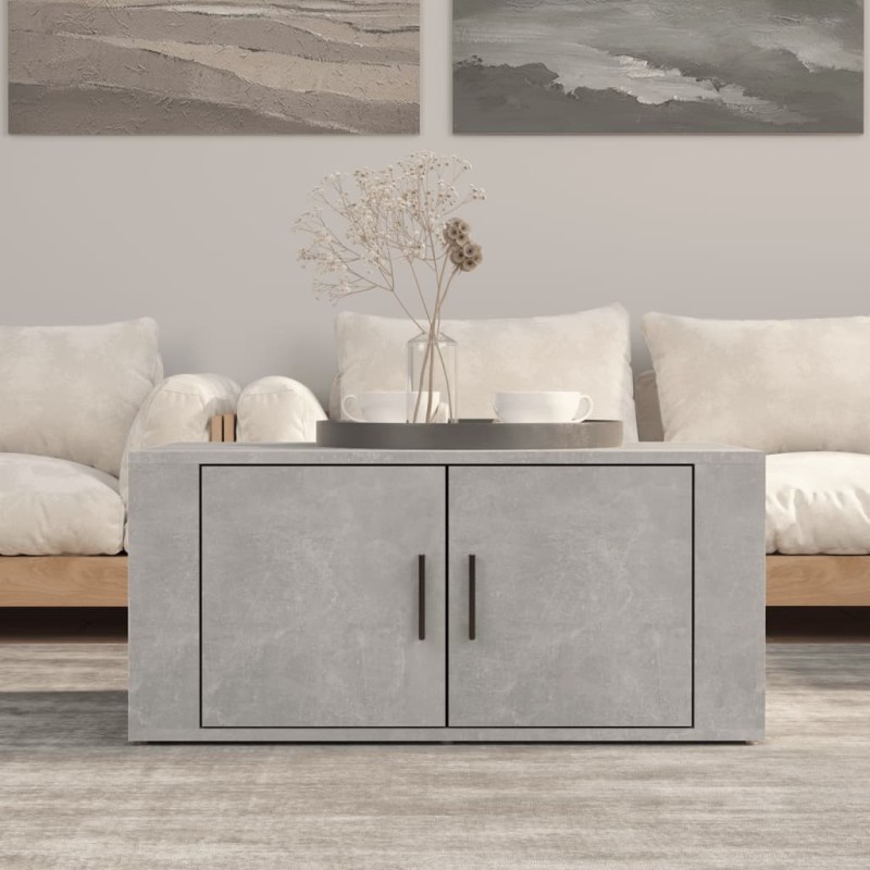 vidaXL Mesa de centro madera contrachapada gris hormigón 80x50x36 cm vidaXL Mesa de centro madera contrachapada gris hormigón 80x50x36 cm