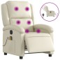 vidaXL Sillón de masaje reclinable eléctrico cuero sintético crema