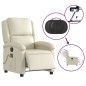 vidaXL Sillón de masaje reclinable eléctrico cuero sintético crema