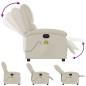 vidaXL Sillón de masaje reclinable eléctrico cuero sintético crema