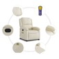 vidaXL Sillón de masaje reclinable eléctrico cuero sintético crema