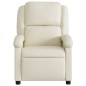 vidaXL Sillón de masaje reclinable eléctrico cuero sintético crema