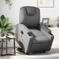 vidaXL Sillón de masaje elevable eléctrico cuero sintético gris vidaXL Sillón de masaje elevable eléctrico cuero sintético gris