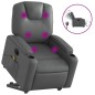 vidaXL Sillón de masaje elevable eléctrico cuero sintético gris vidaXL Sillón de masaje elevable eléctrico cuero sintético gris