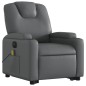 vidaXL Sillón de masaje elevable eléctrico cuero sintético gris vidaXL Sillón de masaje elevable eléctrico cuero sintético gris