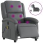vidaXL Sillón de masaje reclinable eléctrico cuero sintético gris vidaXL Sillón de masaje reclinable eléctrico cuero sintético gris