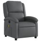 vidaXL Sillón de masaje reclinable eléctrico cuero sintético gris vidaXL Sillón de masaje reclinable eléctrico cuero sintético gris