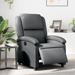 vidaXL Sillón reclinable eléctrico de cuero sintético gris