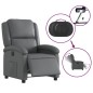 vidaXL Sillón reclinable eléctrico de cuero sintético gris vidaXL Sillón reclinable eléctrico de cuero sintético gris