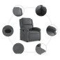 vidaXL Sillón reclinable eléctrico de cuero sintético gris vidaXL Sillón reclinable eléctrico de cuero sintético gris