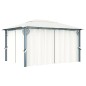 vidaXL Cenador con cortina y tira luces LED aluminio crema 400x300 cm vidaXL Cenador con cortina y tira luces LED aluminio crema 400x300 cm