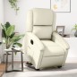vidaXL Sillón reclinable elevable eléctrico de cuero sintético crema vidaXL Sillón reclinable elevable eléctrico de cuero sintético crema